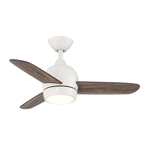 Wind River Fans The Mini 36" LED Ceiling Fan, Galv Iron/White Glass - WR2008MW