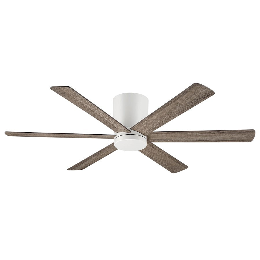 Wind River Fans Coldwater 52" Smart Flush Ceiling Fan, White/PC Lens - WR2028MW