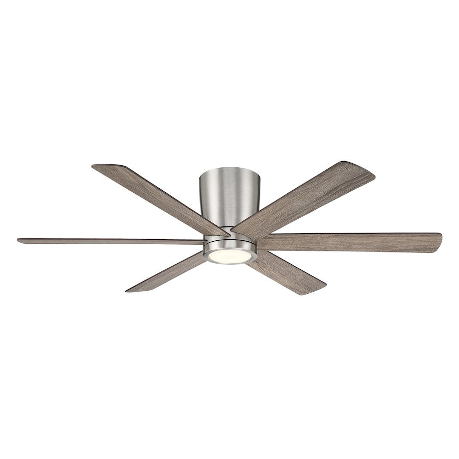 Wind River Fans Coldwater 52" Smart Flush Ceiling Fan, Nickel/PC Lens - WR2028N