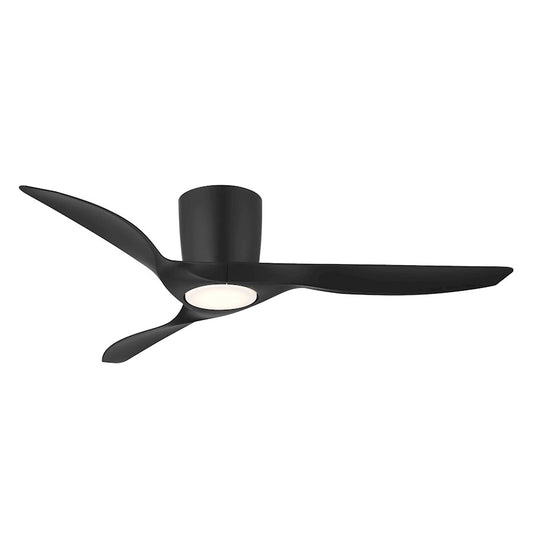 Wind River Fans Delta 52" Smart Flush Ceiling Fan, Black/PC Lens - WR2118MB