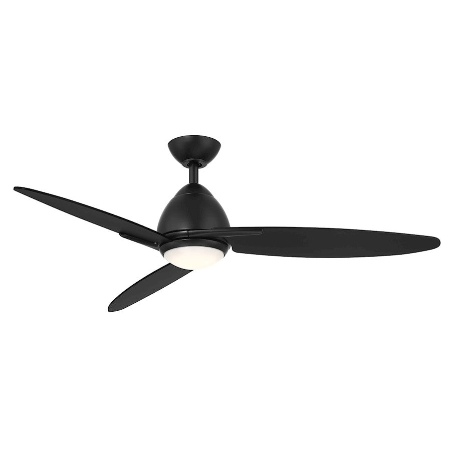 Wind River Fans Atlas 52" LED Ceiling Fan, Matte Black/White Glass - WR2119MB