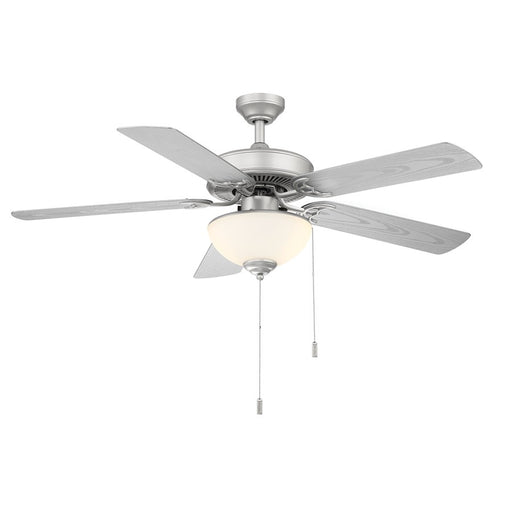 Wind River Fans Dalton 52" Ceiling Fan, Light Kit/Nickel/White Glass - WR2123PBN