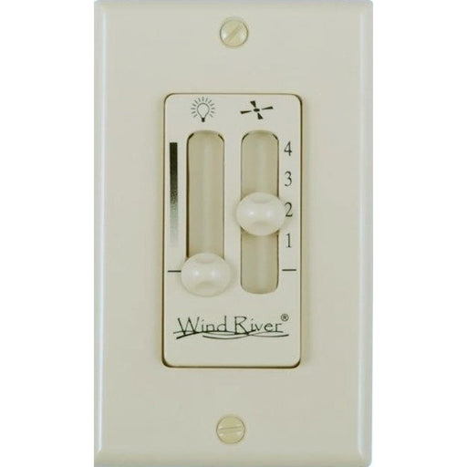 Wind River Fans Dual Fan Light Wall Control Almond/4 Speed - WSC4402AL