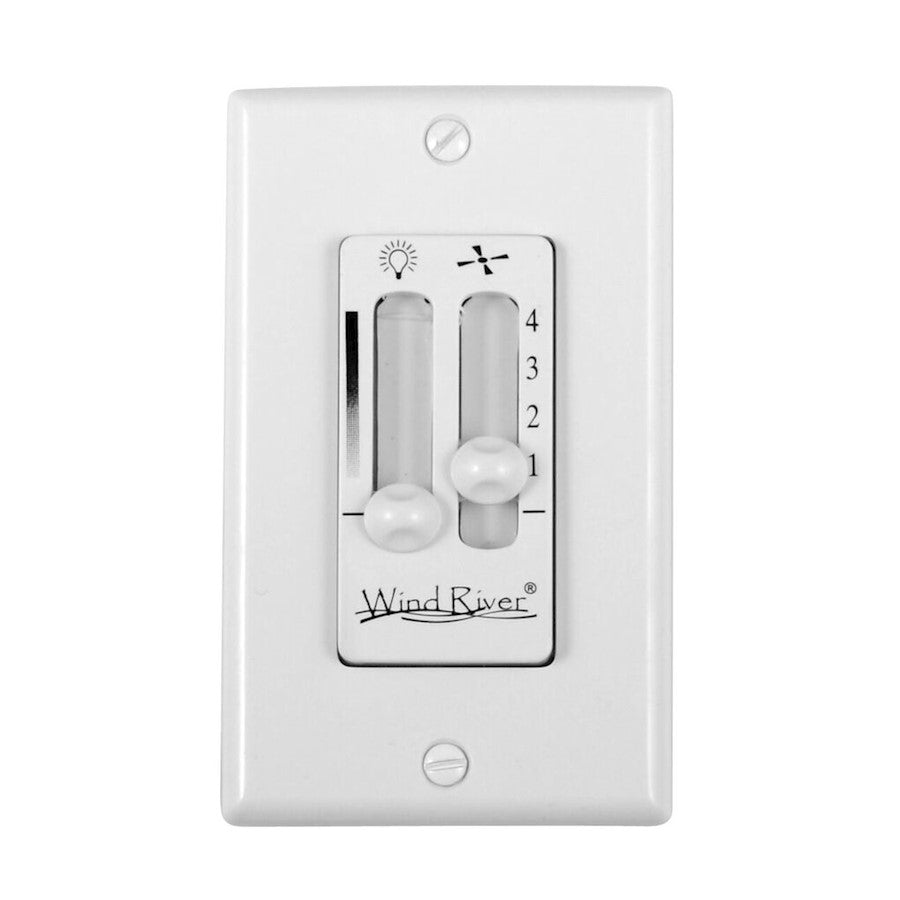 Wind River Fans Dual Fan Light Wall Control White/4 Speed - WSC4402W