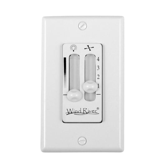 Wind River Fans Dual Fan Light Wall Control White/4 Speed - WSC4402W