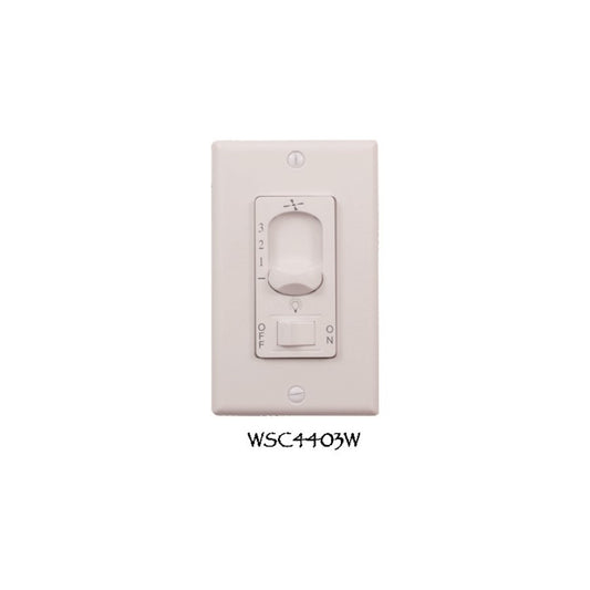 Wind River Fans Dual Fan Light Wall Control White/3 Speed - WSC4403W