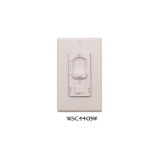 Wind River Fans Dual Fan Light Wall Control White/3 Speed - WSC4403W