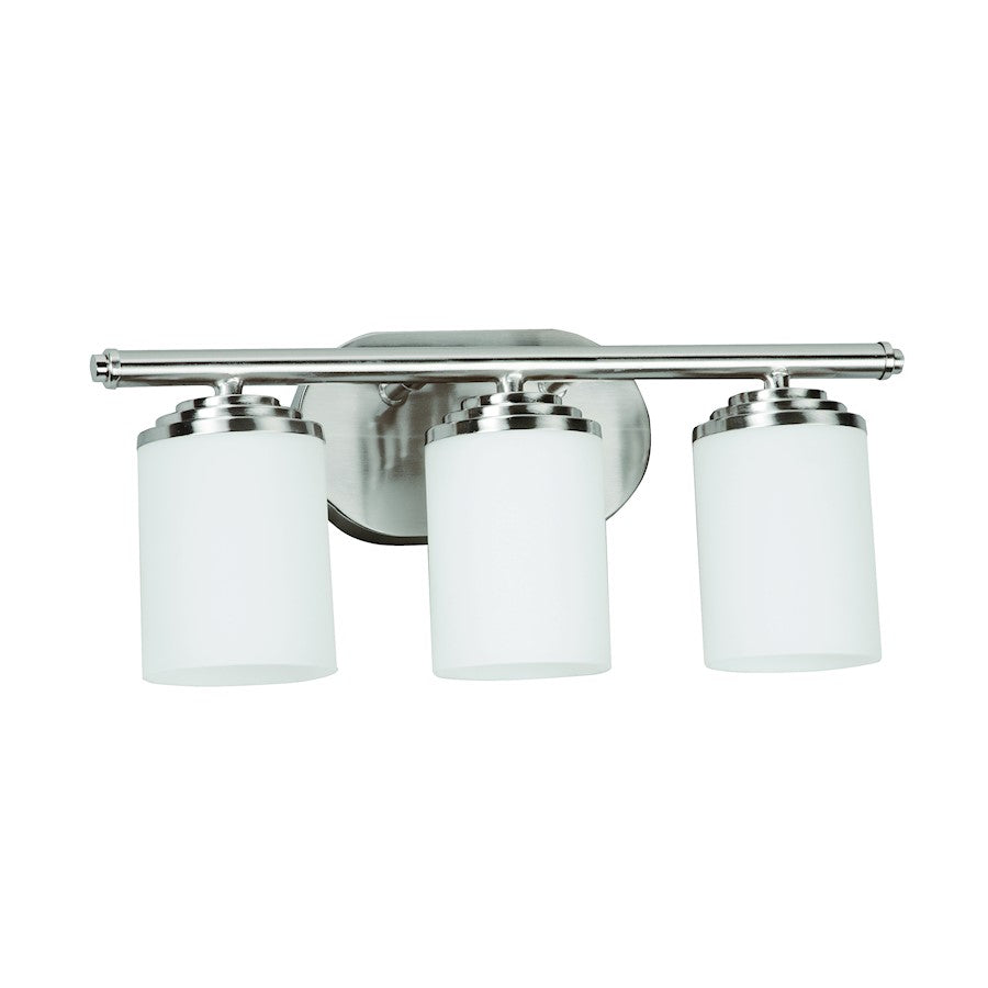 AFX Lighting 3 Light Fluorescent Vanity, Brushed Nickel/Opal - 320207