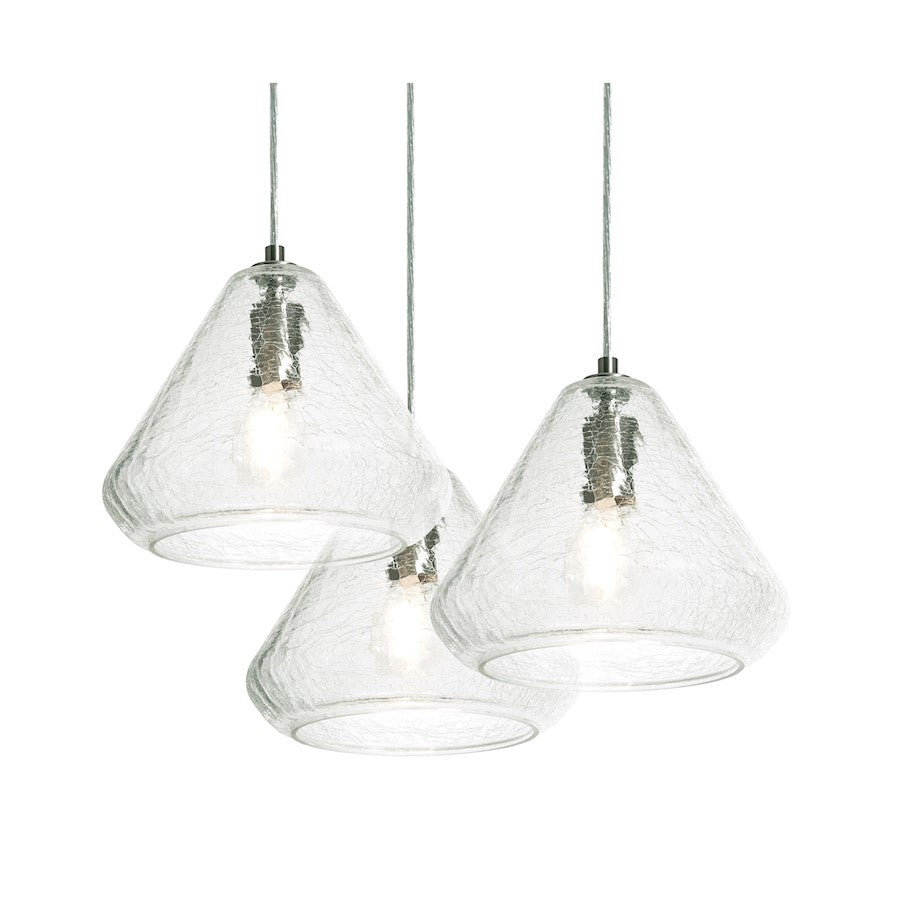 AFX Lighting Armitage 3 Light Round Pendant, NK/Clear Crackle - AGP10MBSNCCRND3