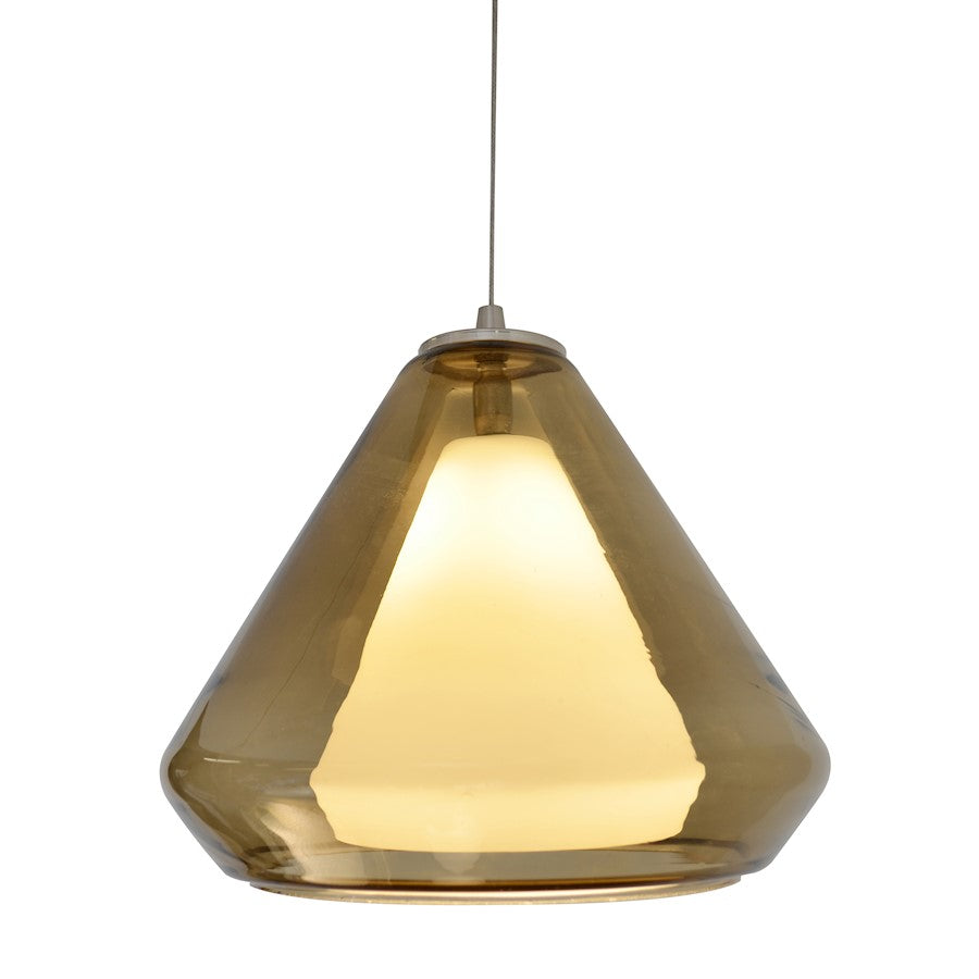 AFX Lighting Armitage LED Pendant 3000K 120V, Nickel/Brown - AGP500L30D1SNBR