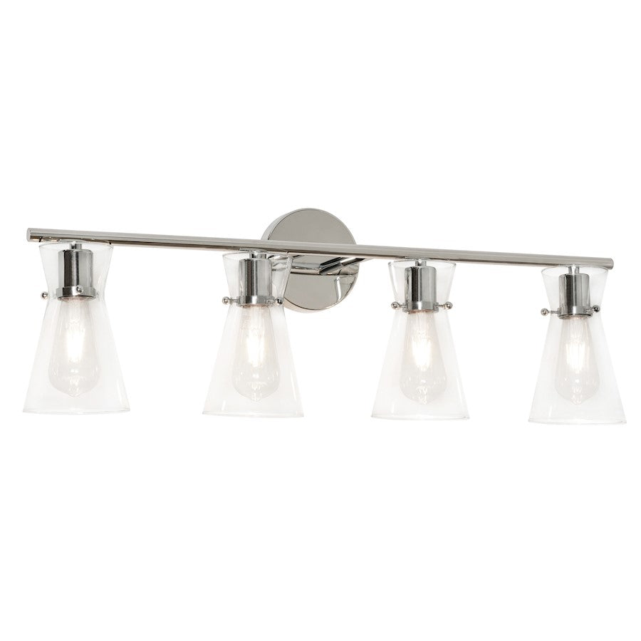 AFX Lighting Amanda 4 LightVanity, Medium Base, Chrome/Clear - AMDV3310MBPC