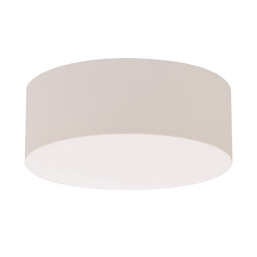 AFX Lighting Anton 12" LED Ceiling Light, Nickel/Linen White - ANF1214LAJUD-LW