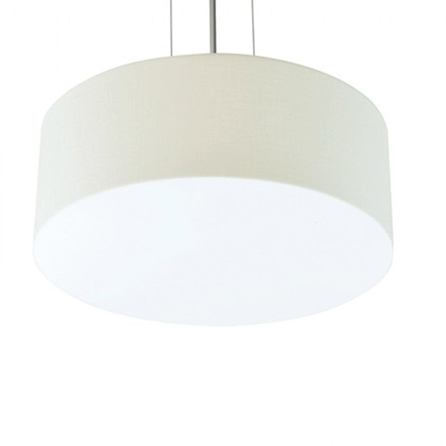 AFX Lighting Anton 12" LED Pendant, Satin Nickel/Linen White - ANP1214LAJUDSN-LW