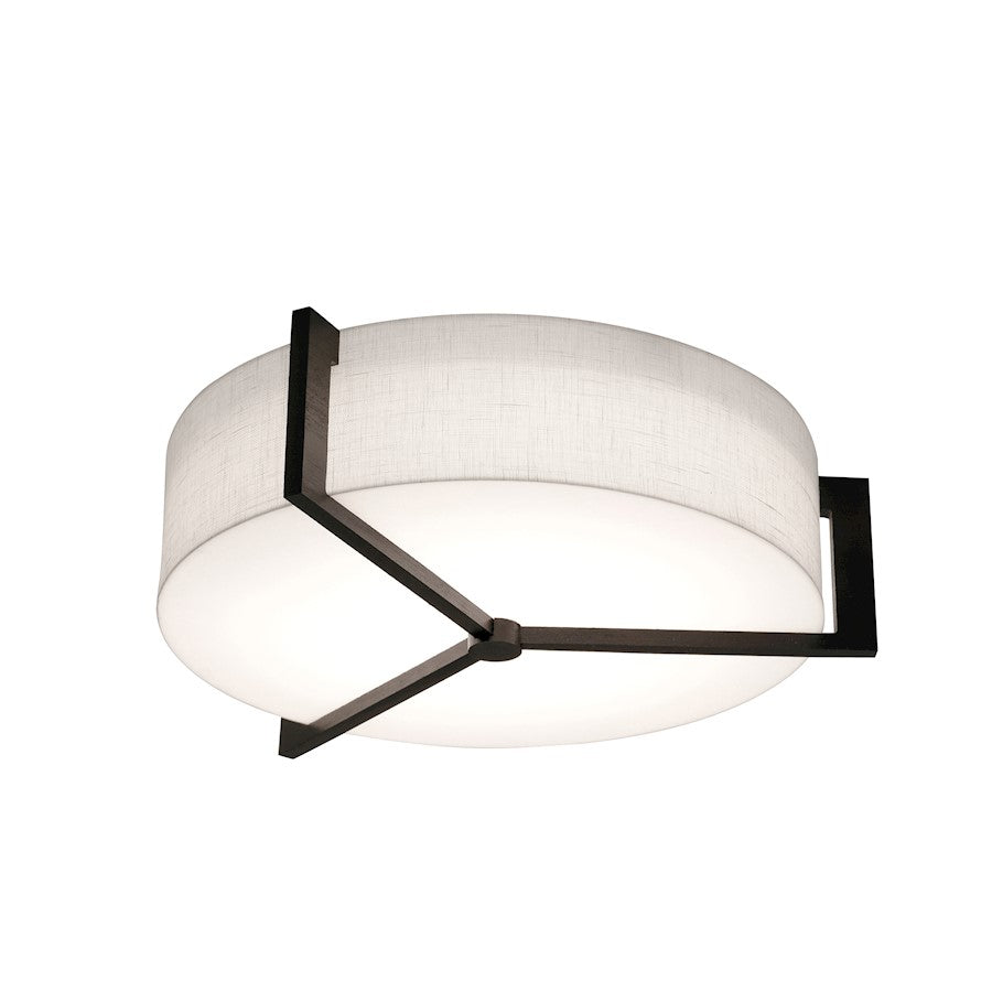 AFX Lighting Apex 2 Light 12" Flush Mount, Espresso/Linen White - APF1214MBES-LW