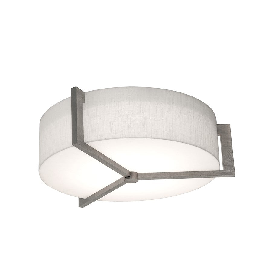 AFX Lighting Apex 2 Light 12" Flush Mount, Grey/Linen White - APF1214MBWG-LW