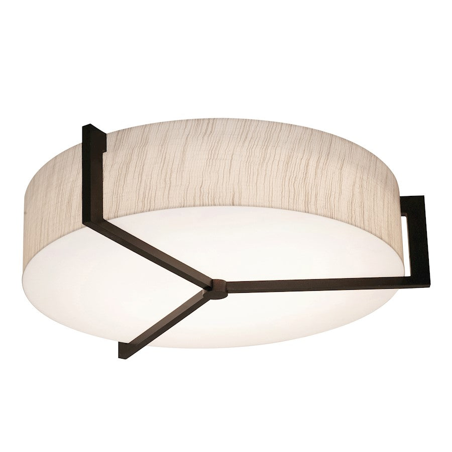 AFX Lighting Apex 3 Light 15" Flush Mount, Espresso/Jute - APF1524MBES-JT