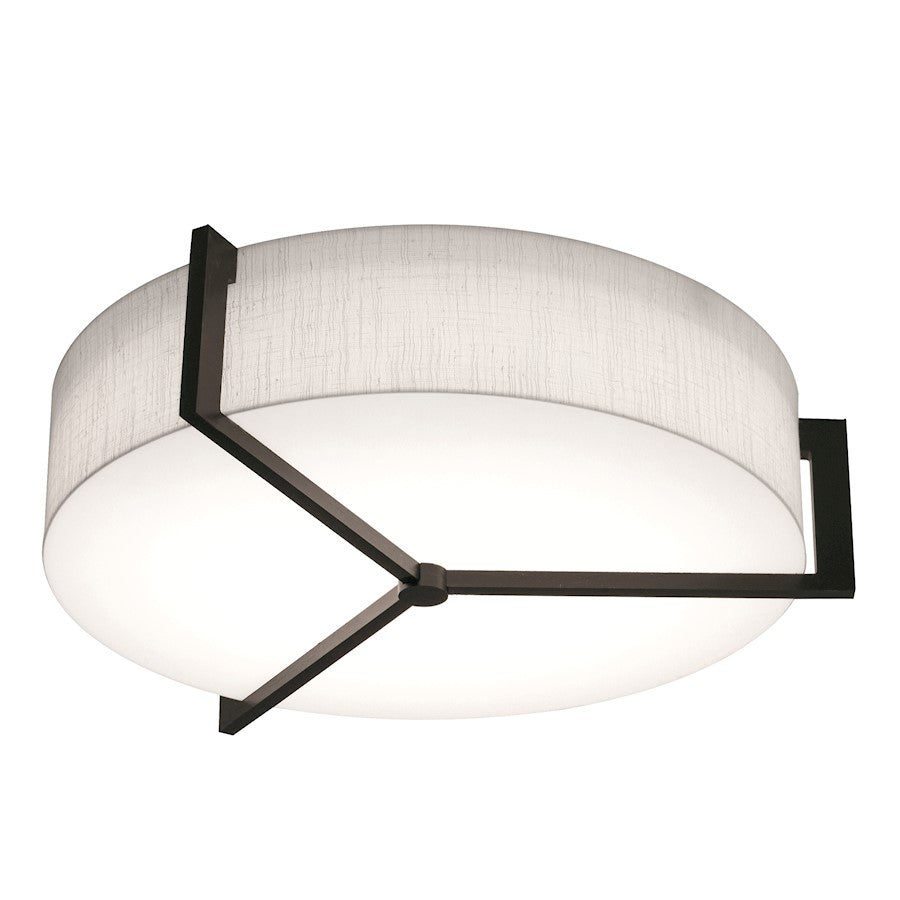 AFX Lighting Apex 3 Light 15" Flush Mount, Espresso/Linen White - APF1524MBES-LW