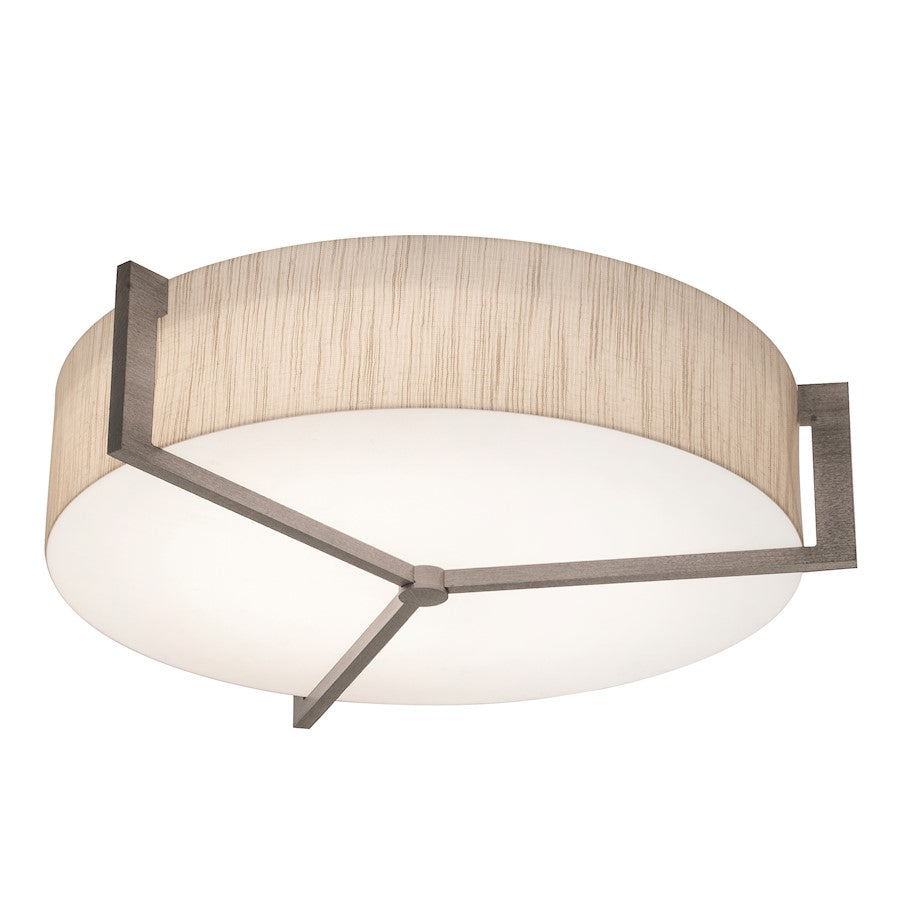 AFX Lighting Apex 3 Light 15" Flush Mount, Weathered Grey/Jute - APF1524MBWG-JT