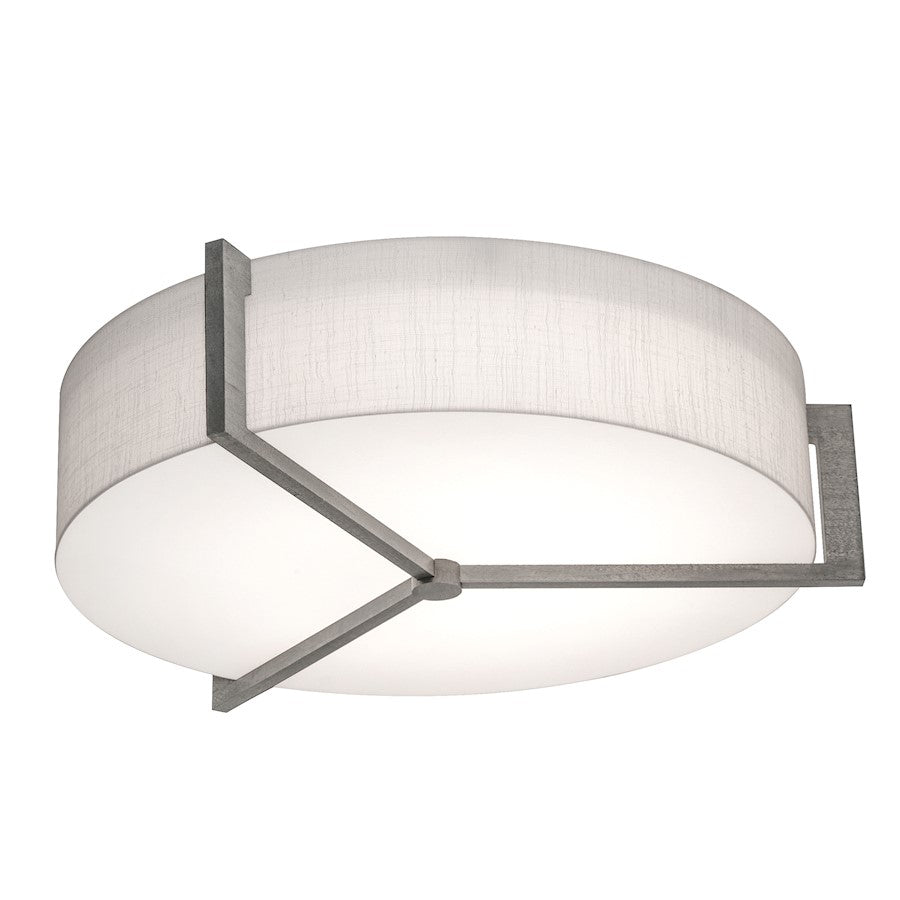 AFX Lighting Apex 3 Light 15" Flush Mount, Grey/Linen White - APF1524MBWG-LW