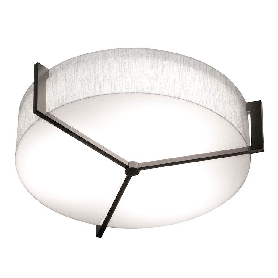 AFX Lighting Apex 21" LED Flush Mount, Espresso/Linen White - APF1932LAJUDES-LW