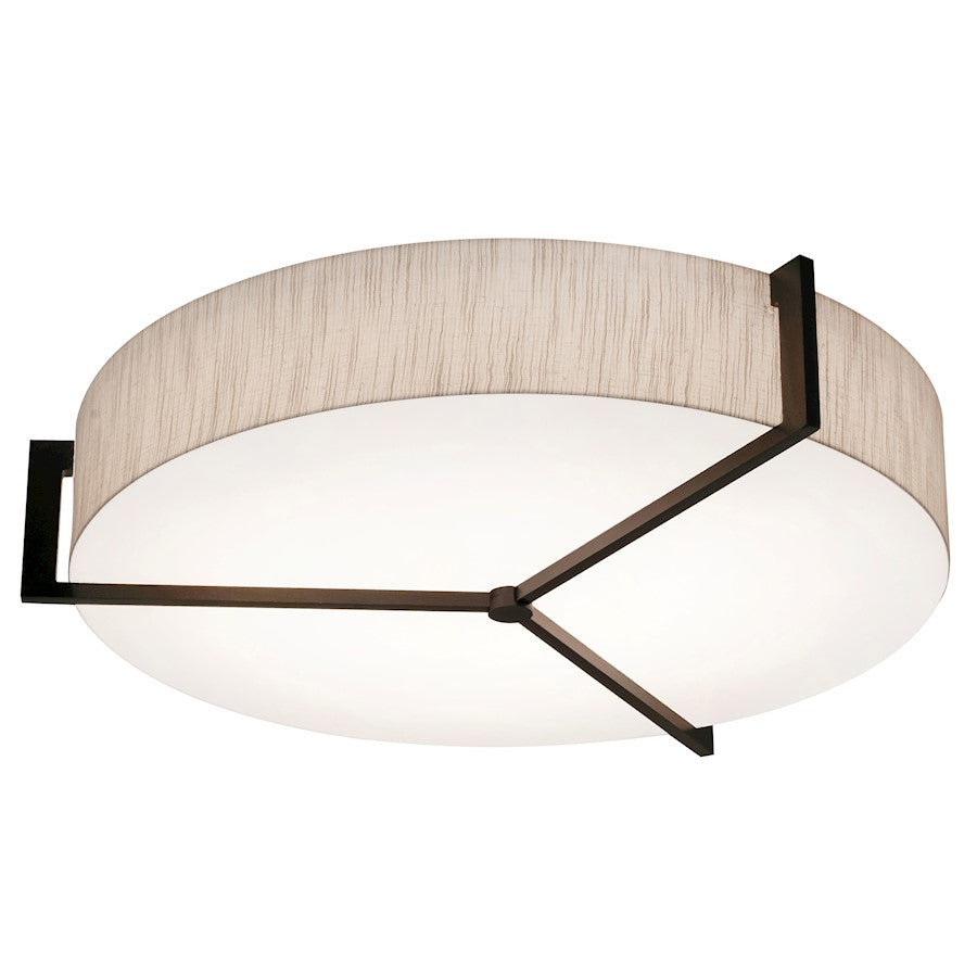 AFX Lighting Apex 3 Light 19" Flush Mount, Espresso/Jute - APF1932MBES-JT