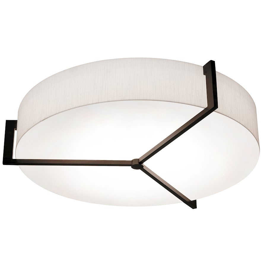 AFX Lighting Apex 3 Light 19" Flush Mount, Espresso/Linen White - APF1932MBES-LW