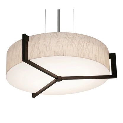 AFX Lighting Apex 3 Light 15" Pendant, Nickel/Espresso/Jute - APP1524MBES-JT