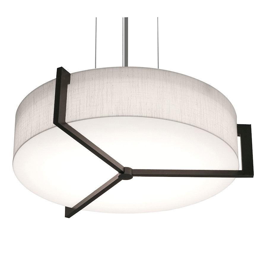 AFX Lighting Apex 3 Light 15" Pendant, Nickel/Espresso/White - APP1524MBES-LW