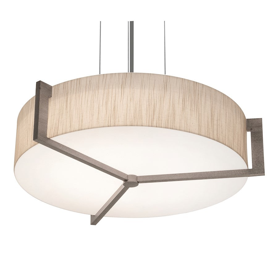 AFX Lighting Apex 3 Light 15" Pendant, Nickel/ Grey/Jute - APP1524MBWG-JT