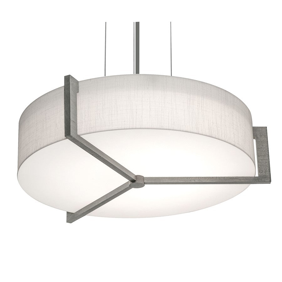 AFX Lighting Apex 3 Light 15" Pendant, Nickel/ Grey/Linen White - APP1524MBWG-LW