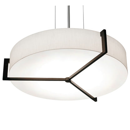 AFX Lighting Apex 3 Light 19" Pendant, Nickel/Espresso/White - APP1932MBES-LW