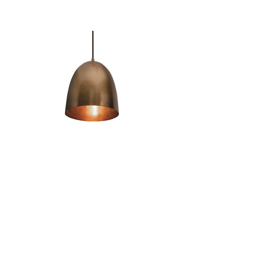 AFX Lighting Brooklyn 9.5" Pendant, Antique Brass - BKNP10QB