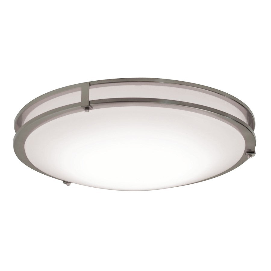 AFX Lighting Carlisle 1 Lt 12" LED Flush Mount, Nickel/White - CAF121200L5AJD1