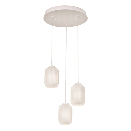 AFX Lighting Callie 3 Light Round Pendant, White/White - CALP05WHRND3