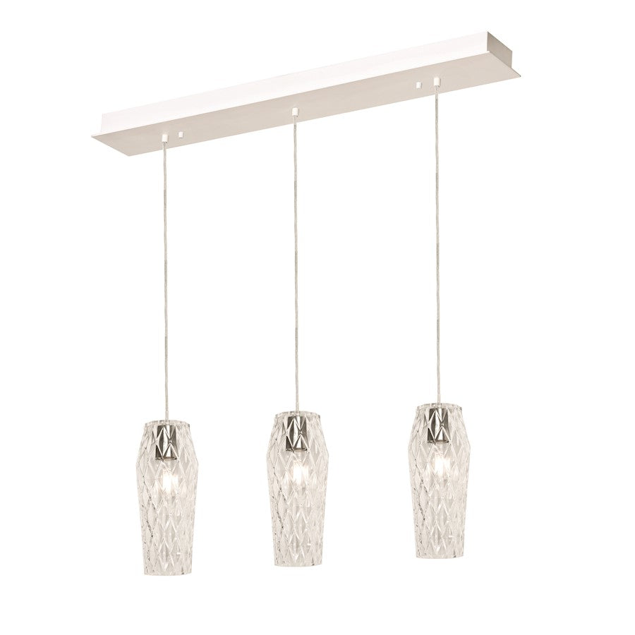 AFX Lighting Candace Triple 5" Pendant, 120V, Nickel/Clear - CNDP05MBCLLNR3