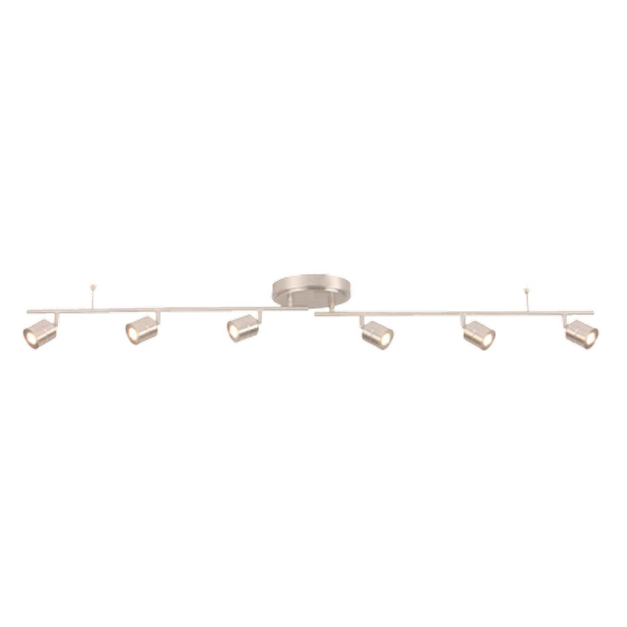 AFX Lighting Core 6-Head LED Fixed Rail, Satin Nickel - CRRF6450L30SN