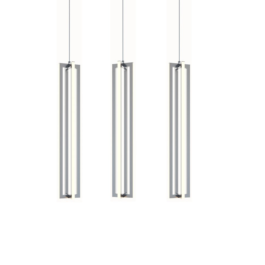 AFX Lighting Cass 3 Light Small Linear Pendant, Nickel/Frost - CSSP24L30D1SNLNR3