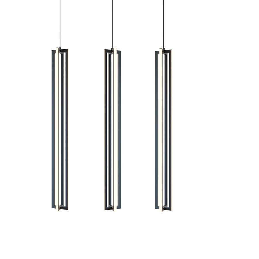 AFX Lighting Cass 3 1 Light Medium Linear Pendant, BK/Frost - CSSP36L30D1BKLNR3