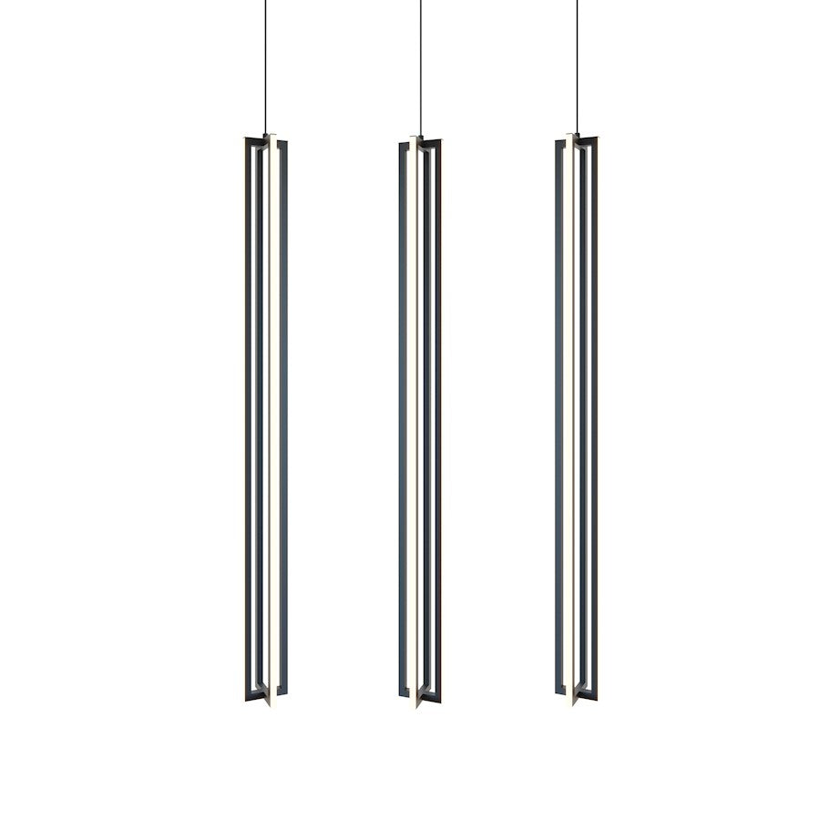 AFX Lighting Cass 3 Light Large Linear Pendant, BK/Frost - CSSP48L30D1BKLNR3