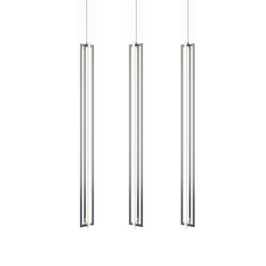 AFX Lighting Cass 3 Light Large Linear Pendant, Nickel/Frost - CSSP48L30D1SNLNR3