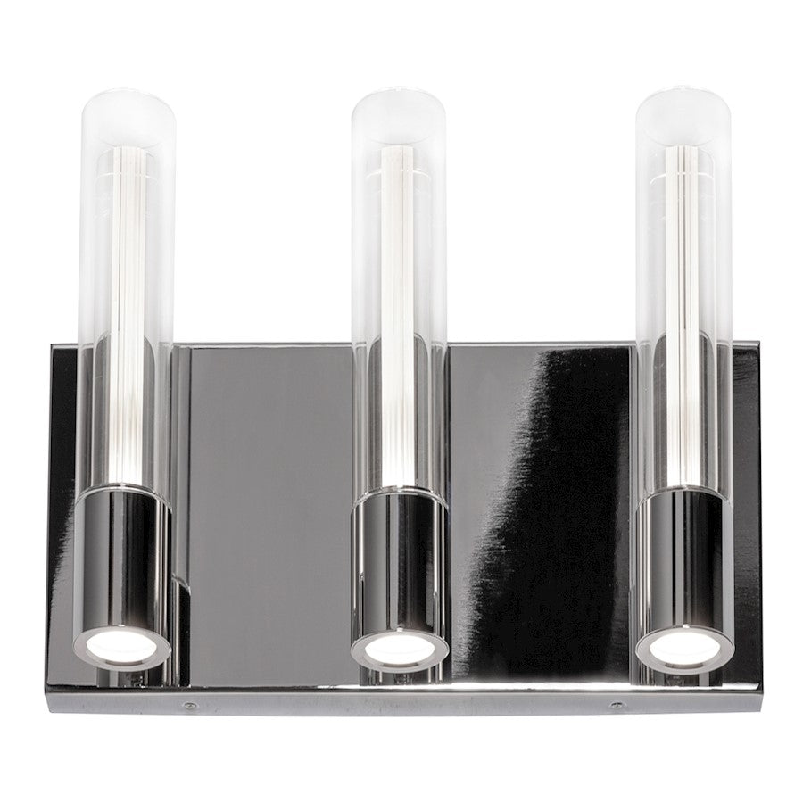 3 Light Bathroom Vanity Light, Polished Chrome