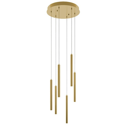 AFX Lighting Eli 6 Pendant, 54W/120-277V, Satin Brass - ELIP01L30UDSBRND6