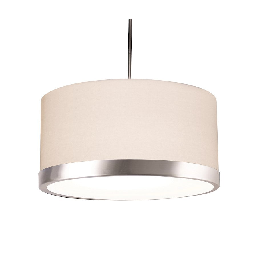 AFX Lighting Evanston Pendant, Satin Nickel/Linen White Fabric - EVNP2532LAJUDSN