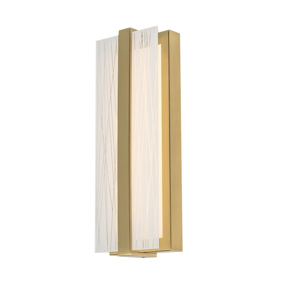 AFX Lighting Gallery 1 Light Wall Sconce, Brass/Frosted - GLYS140512L30D1SB