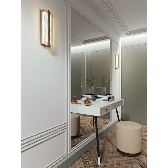 AFX Lighting Gallery 1 Light Wall Sconce, Brass/Frosted