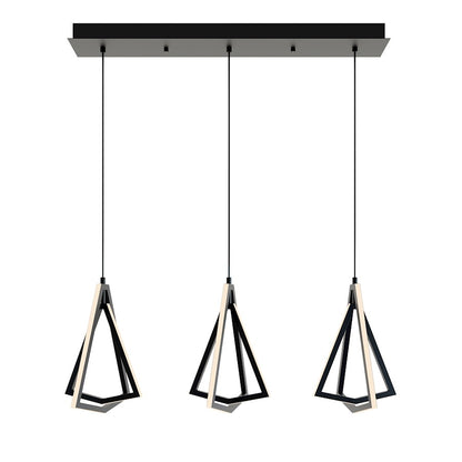 AFX Lighting Gianna 3 Lt Linear Pendant, 3000K/120V, BK/FR - GNAP15L30D1BKLNR3