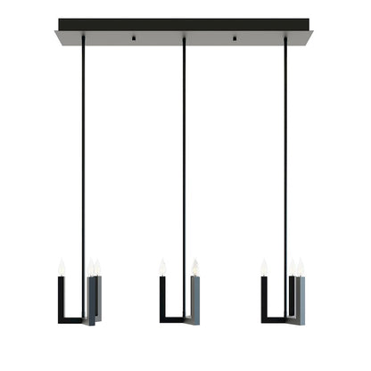 AFX Lighting Grace 3 Light Mini-Pendant, Candelabra Base, Black - GRCP07CBBKLNR3