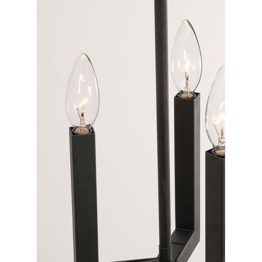 3 Light Mini Pendant, Candelabra Base, Black