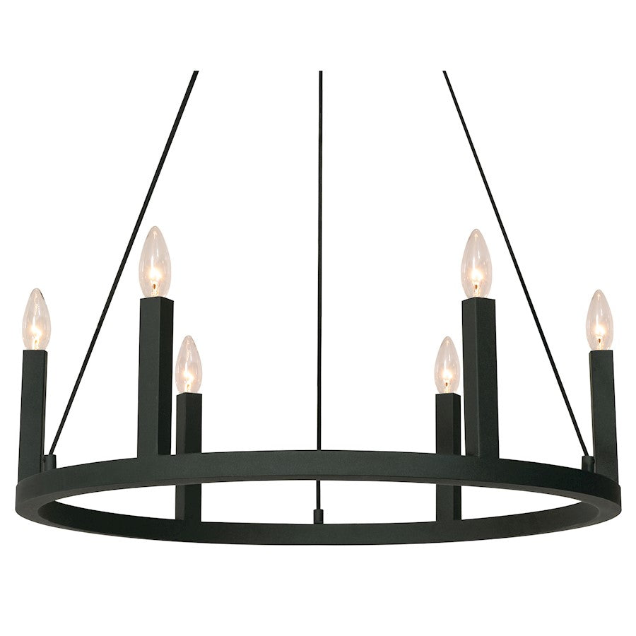 AFX Lighting Grace 6 Light Pendant, Black - GRCP26CBBK