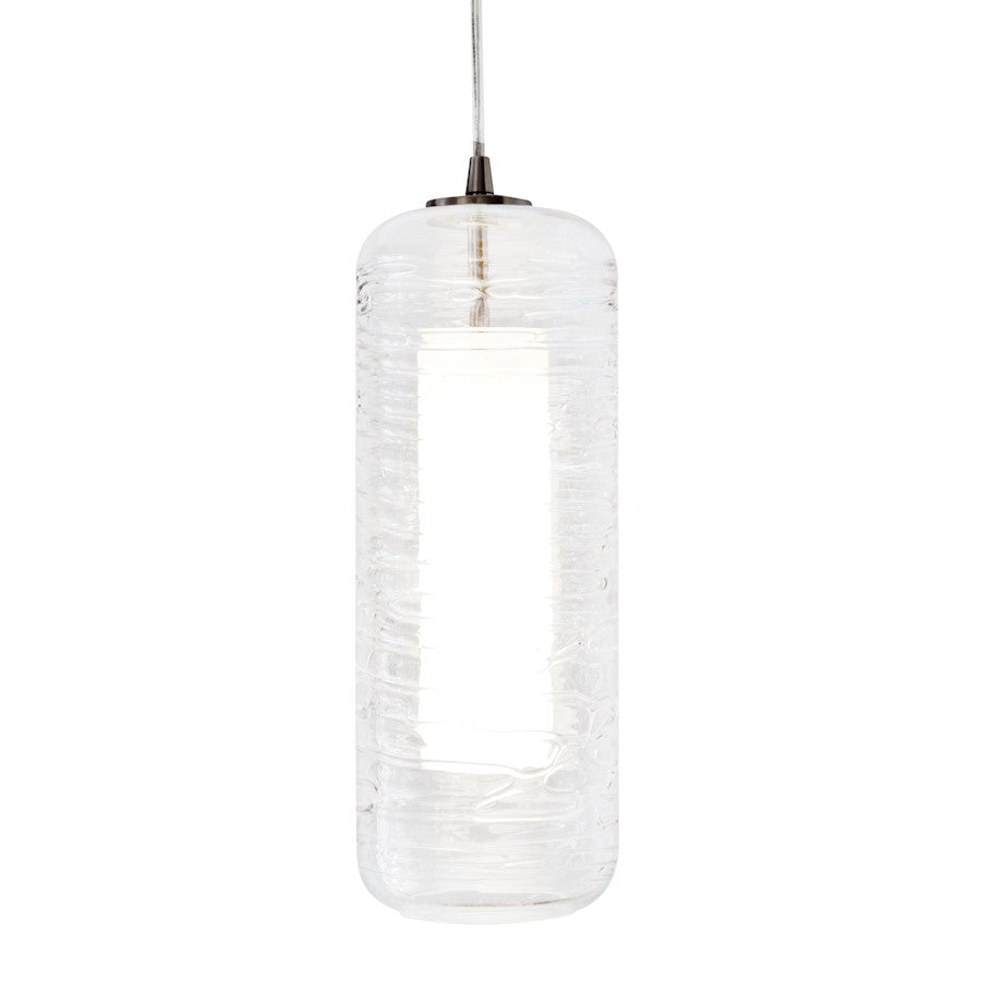 AFX Lighting Hermosa 1-Lt 6" LED Pendant, 3000K, Nickel/Clear - HRP1000L30D1SNCS